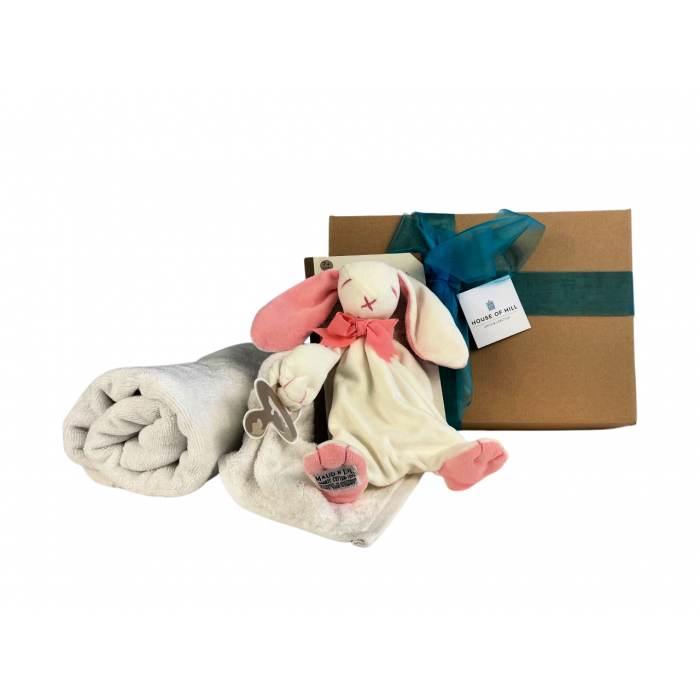 Baby Gift Hamper with Organic Comforter (Rose Pink Bunny)