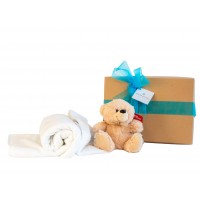 Baby Gift Hamper with Soft Plush Teddy Bear (Beige)