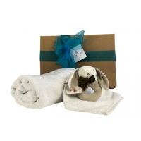 Baby Gift Hamper with Organic Soft Bunny Ring Rattle