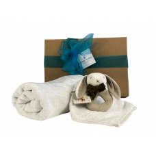 Baby Gift Hamper with Organic Soft Bunny Ring Rattle