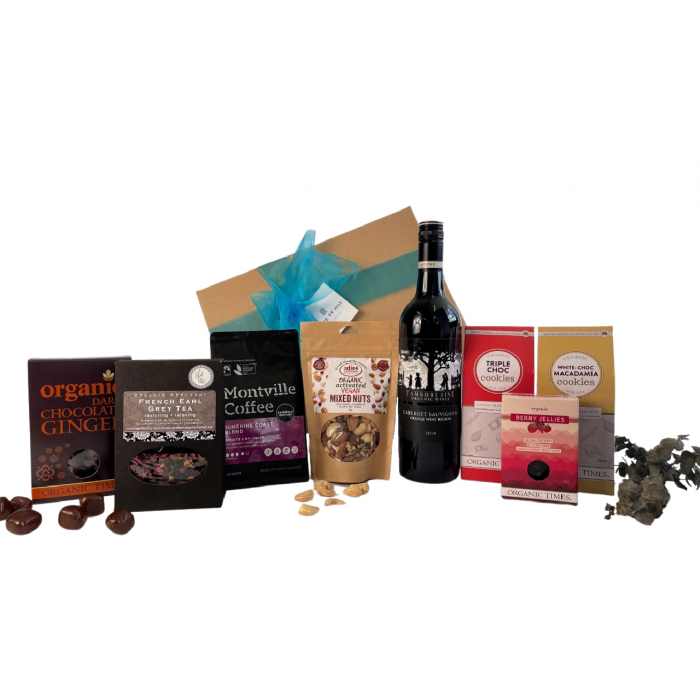 Organic Premium Food & Red Wine Gift Hamper Large