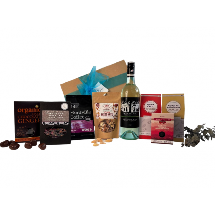 Organic Premium Food & White Wine Gift Hamper (Large)