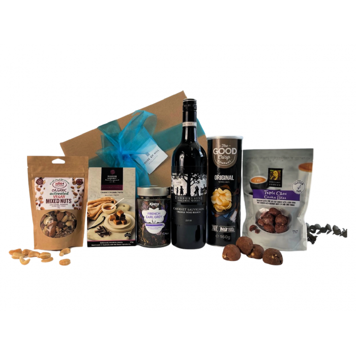 Organic Premium Red Wine & Snacks Gift Hamper (Small)