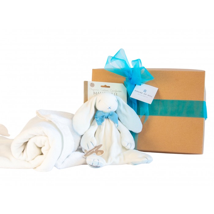 Baby Gift Hamper with Organic Comforter (Oscar Blue Bunny) 