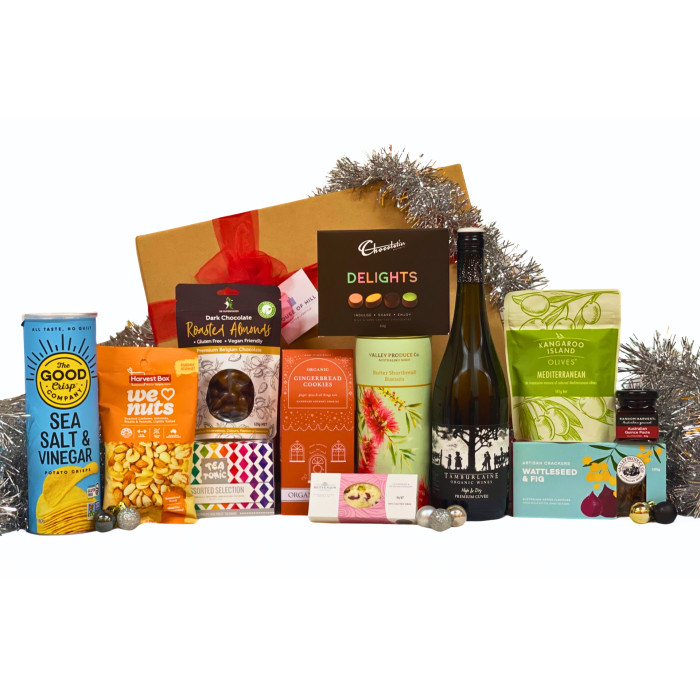 *Christmas Premium Food & Organic Wine Gift Hamper (Large)